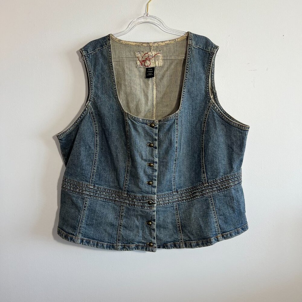 Venezia Denim Vest Y2K Size 22/24 - Picture 2 of 4